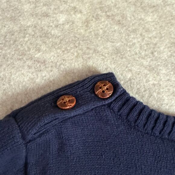 Hope & Henry Navy Horse Graphic Sweater Kids L Elbow Patch Organic Sustainable - Picture 5 of 10